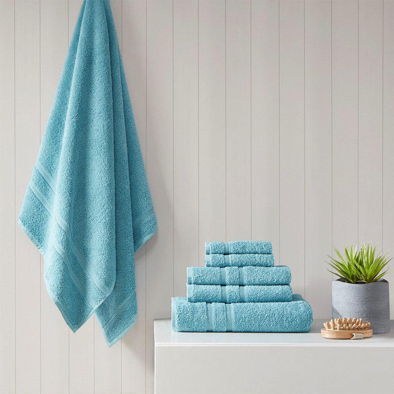 Kairos 500 gsm 6-Piece Turkish Cotton Towel Set, Blue