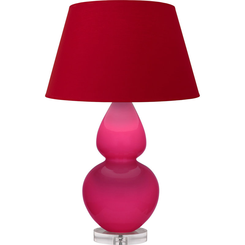 Double Gourd Table Lamp, Daisy Glazed/Silver, Pearl