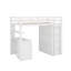 Lit mezzanine simple avec tiroirs, bureau et garde-robe-348677464