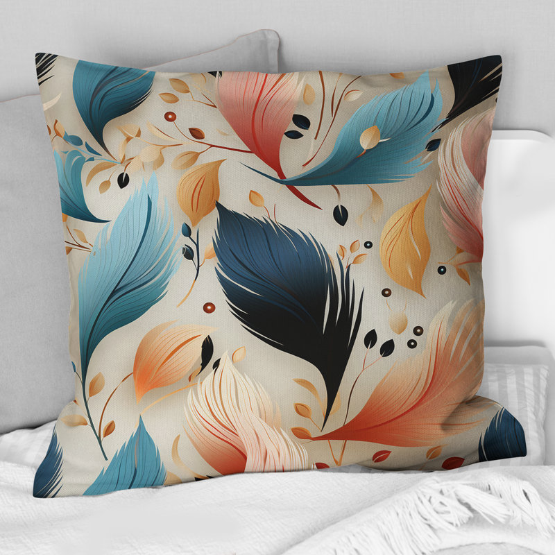 Abstract Throw Pillow, 18" H x 18" W