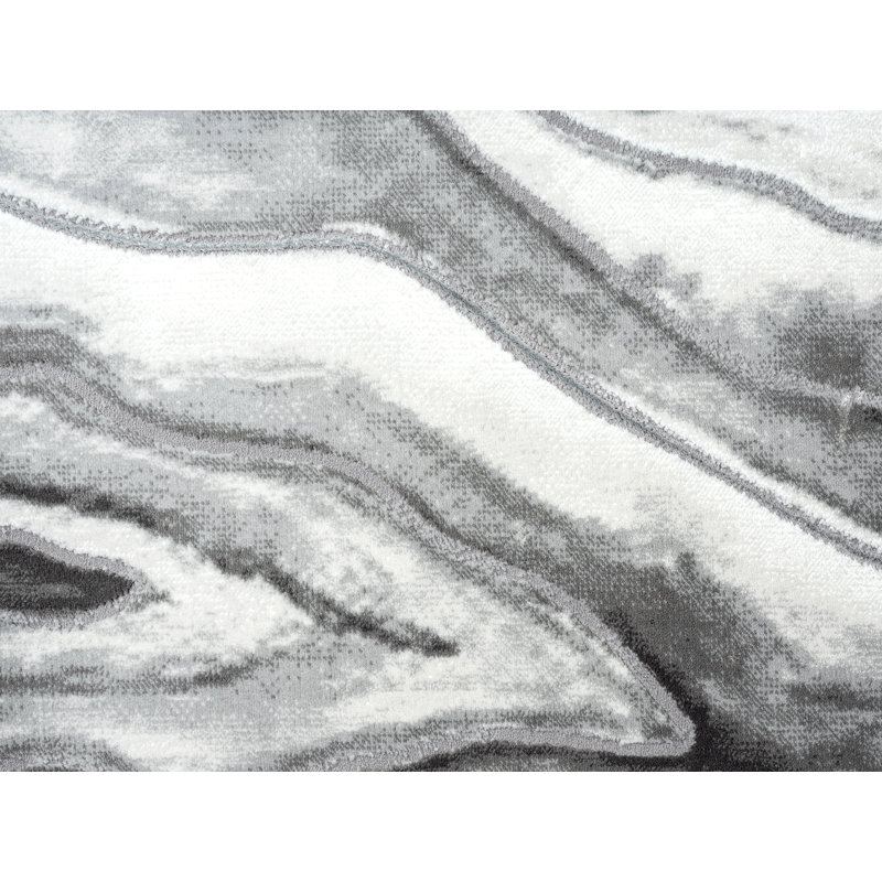 Tapis gris à motif abstrait Middleville, Rectangle 6 pi x 9 pi