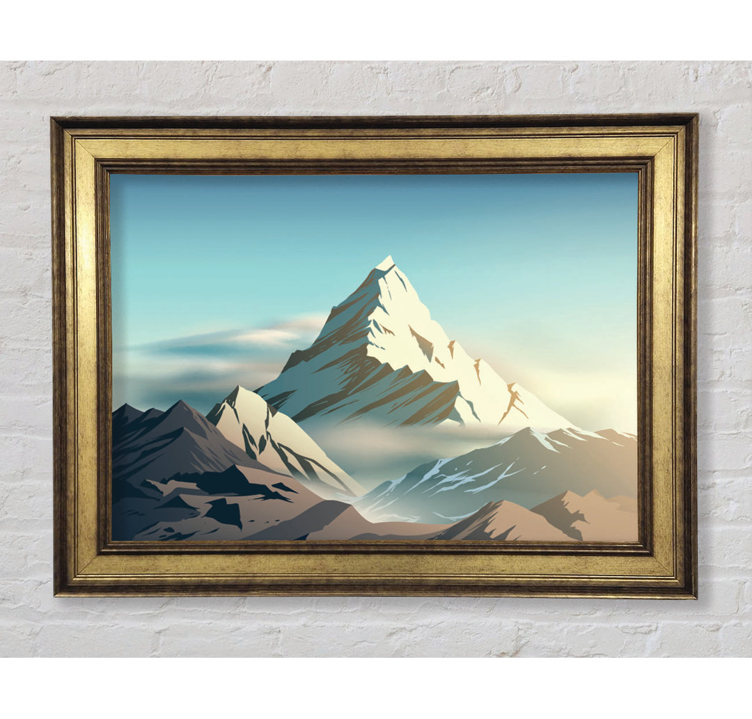 On Top a Mountain Peak Digital - Bilderrahmen Kunstdrucke