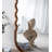 31.4x1.4x74" Oversized Wooden Floor Mirror with Unique Brown Frame