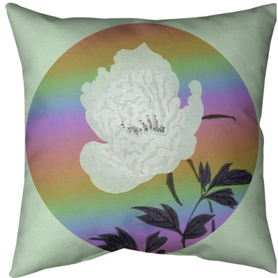 Japanese Flower Painting Throw Pillow
