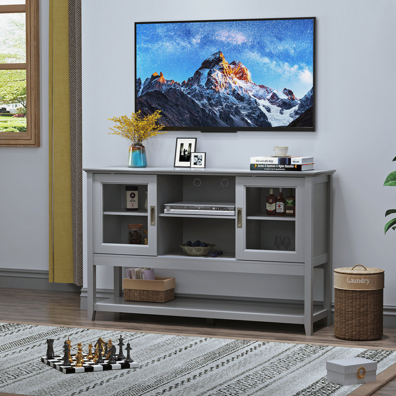 Sideboard Buffet Table With Doors,Grey