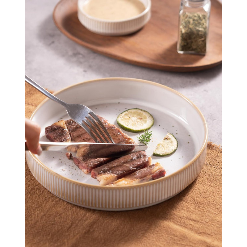 Stoneware Pasta Bowl Set (Set of 4), Cream