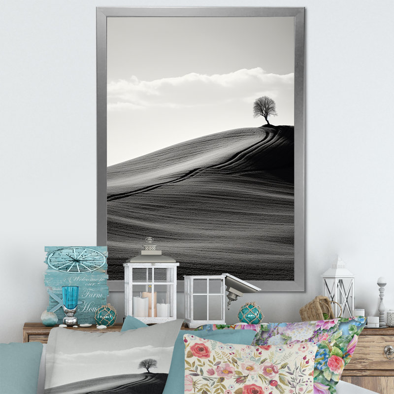 «Black and White Desert Scenery - Meadow», reproduction d'art sur toile_106452, H 32 po x l 24 po x P 1 po