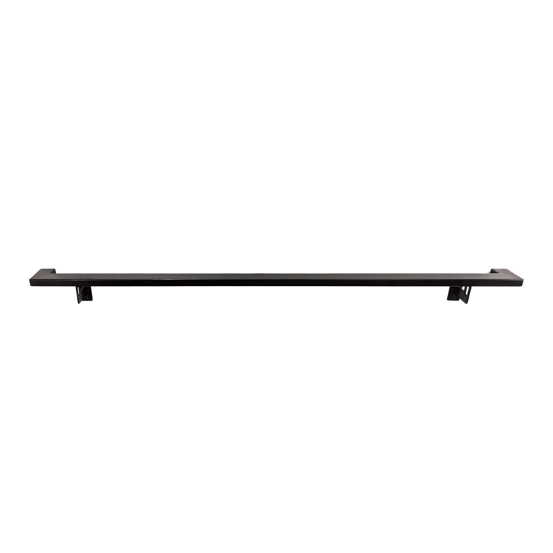 Modern Aluminum Handrail Grab Bar Kit, Adjustable Steel Brackets, Returns to Wall, Powder Coat, 6' W, Black