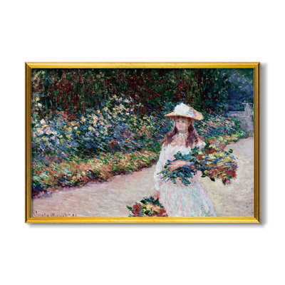 «Young Girl in the Garden at Giverny», 1888 - Claude Monet - Toile encadrée sur mesure