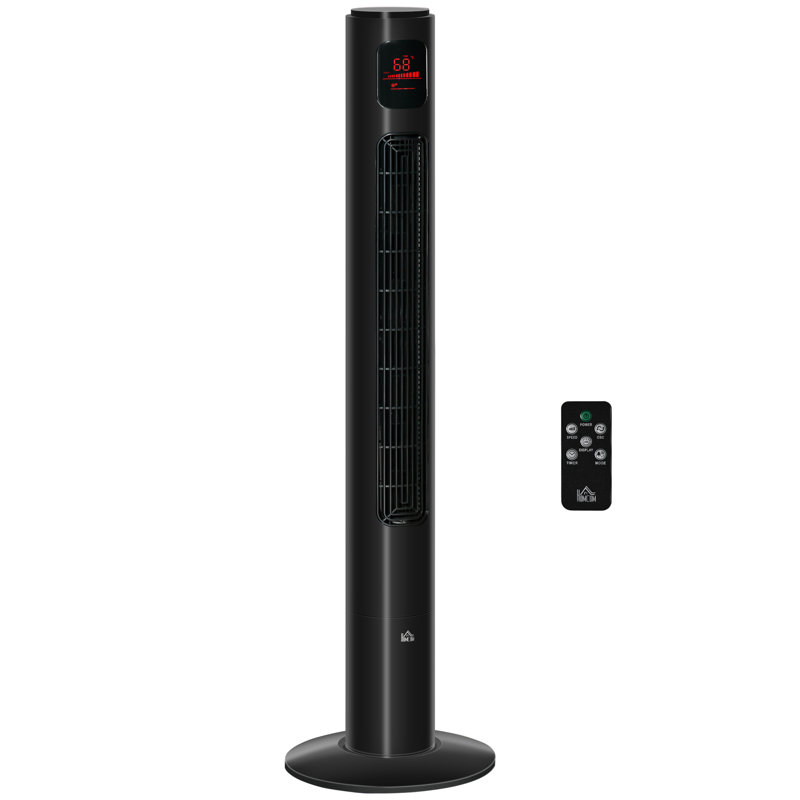 HOMCOM Freestanding Tower Fan Cooling For Home Bedroom With Oscillating, 3 Speed, 12H Timer, LED Sensor Panel, Remote Controller