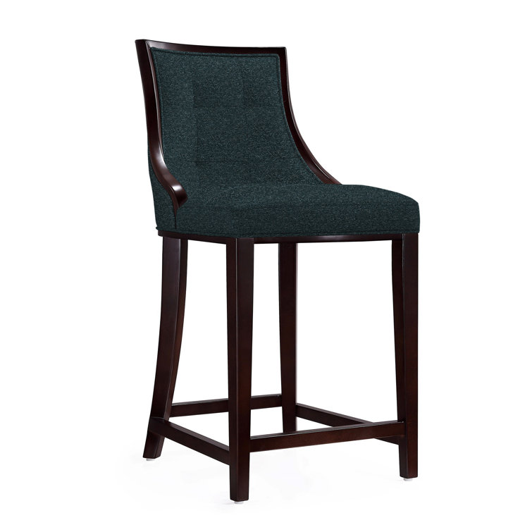 Upholstered Counter Stool with Solid Wood Frame