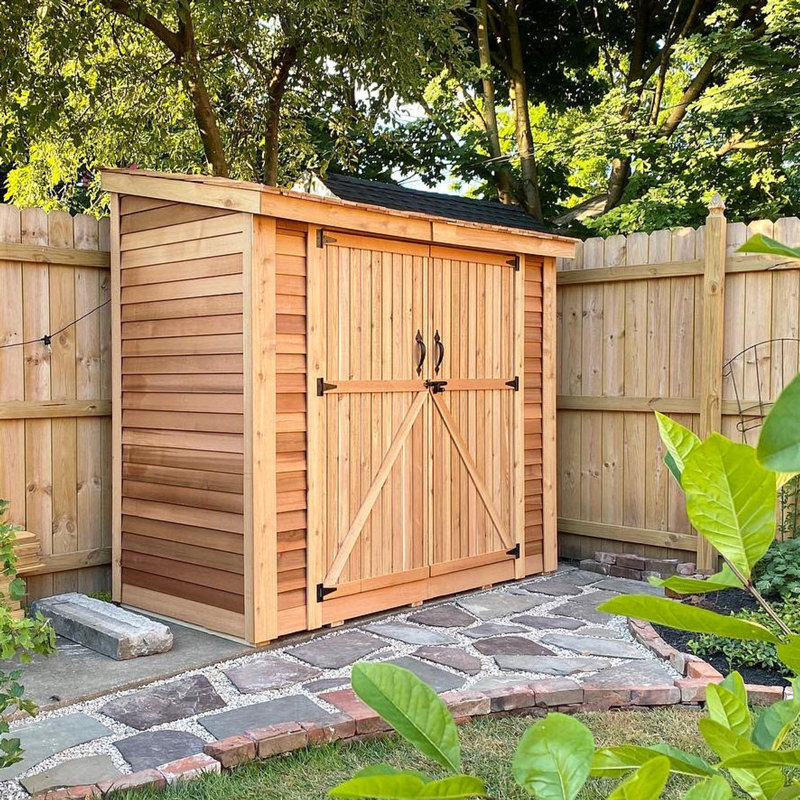 8 ft. x 4 ft. Medium-Brown Cedar Wood Storage Shed Kit