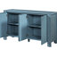 Buffet avec rangement, buffet en bois rétro à 4 portes avec finition vieillie et tablettes réglables pour la salle à manger, la cuisine et le salon-1008441484