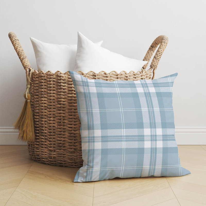 Coussin Vinny, H 16 po x l 16 po, Bleu