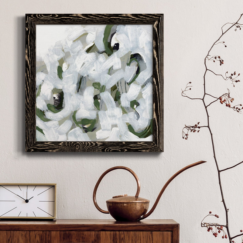 Snow Lichen I-Premium, toile encadrée - prête à être accrochée, Cadre noir, H 35,5 po x l 35,5 po x P 1,5 po