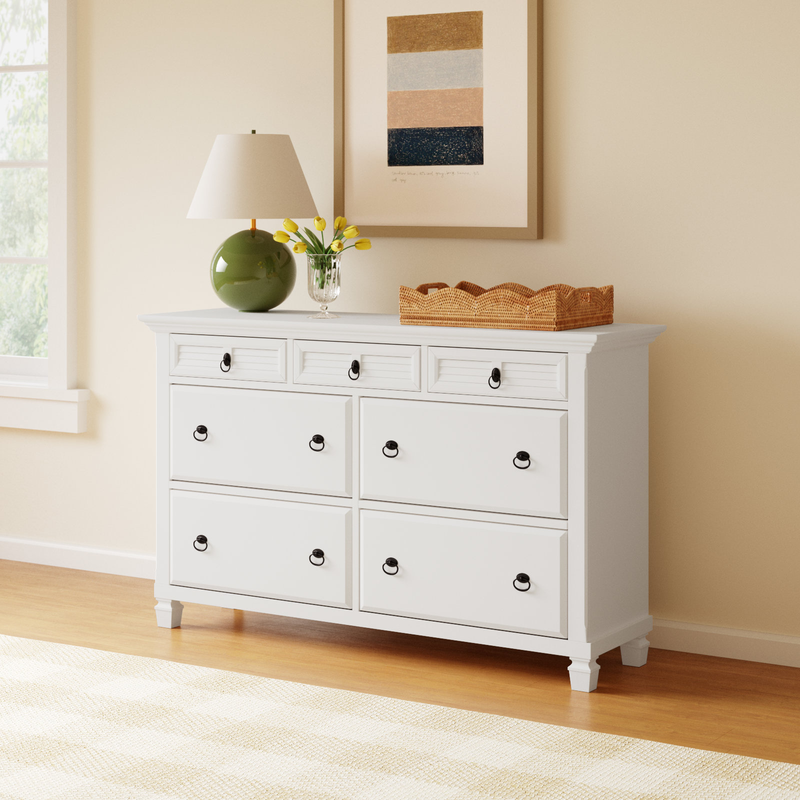 Gleda 7 Drawer Dresser, White