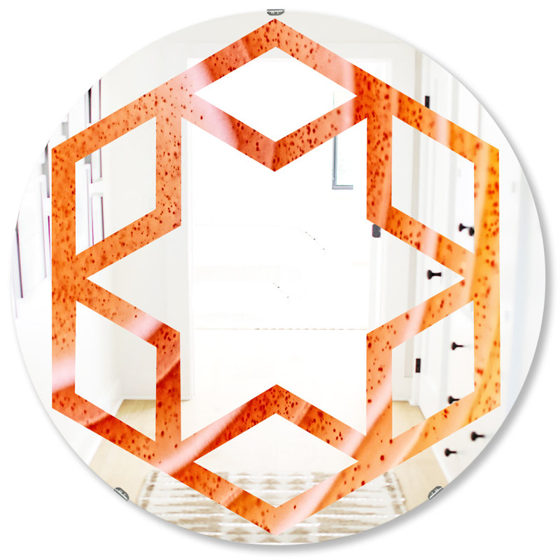 Miroir mural agate hexagonal étoile à macros kazakhstan éclectique, 31,5 po x 31,5 po
