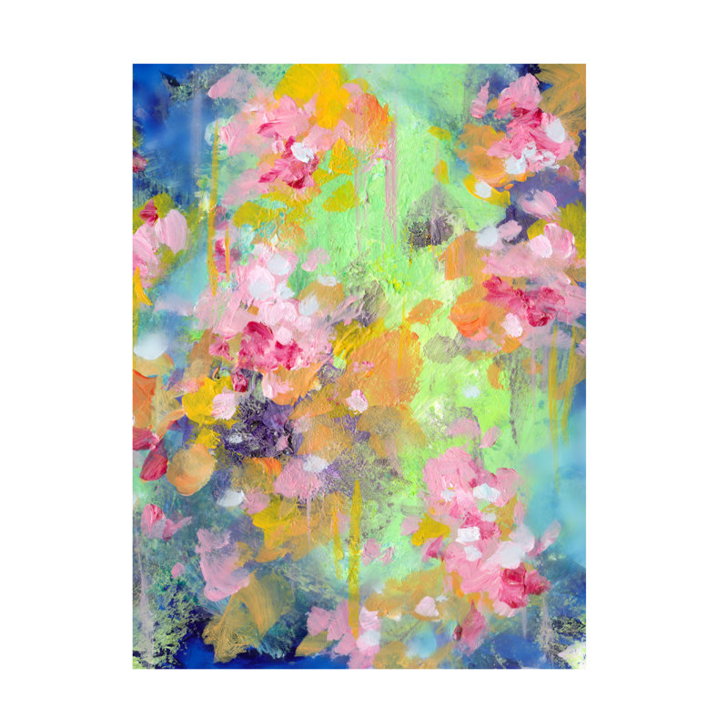 Art mural sur toile tendue - «Abstract Garden of Light I» de Melissa Wang, décoration murale pour le salon, la chambre à coucher ou le bureau - 18 x 24