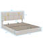 Grand lit plateforme tapissier en tissu avec mécanisme de rangement à levage hydraulique-522757696