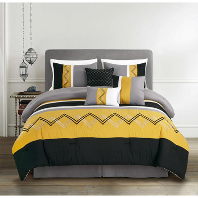 Microfiber Modern & Contemporary 7 Piece Comforter Set