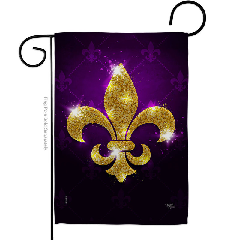 Drapeau de jardin brillant en fibre de lis à 2 faces en polyester 1 pi 6 po x 1 pi 1 pi