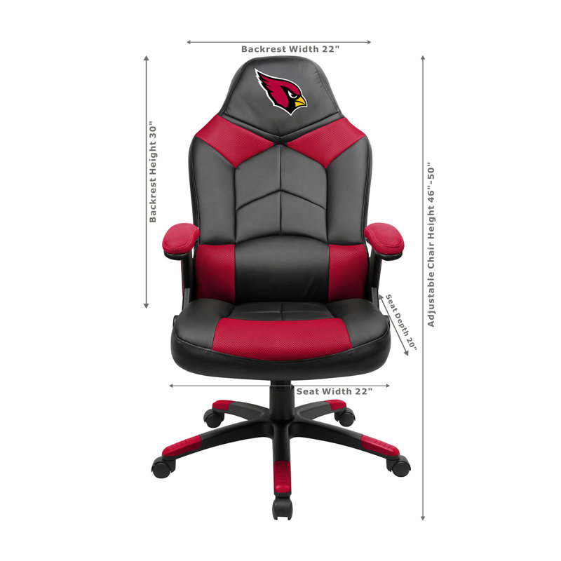 NFL Oversized Gaming Chair, Black and Red and Arizona Cardinals