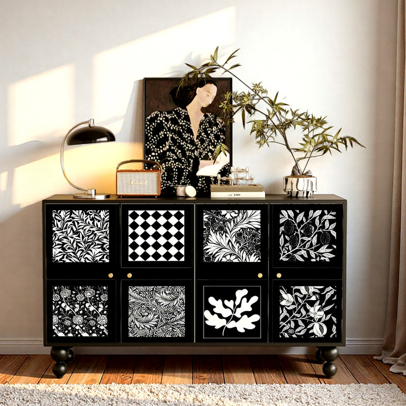 French Retro Solid-Wood Entrance Cabinet