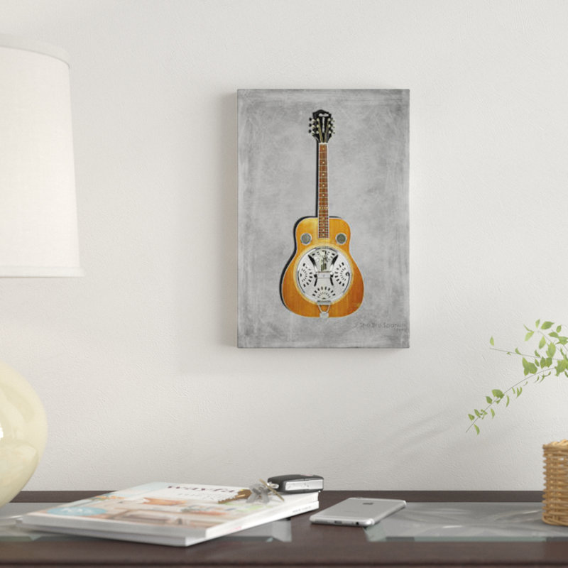 « gretsch cho-bro espagnol, 1970 », impression sur toile tendue, H 12 po x l 8 po x P 0,75 po, Toile tendue, Pas de tapis