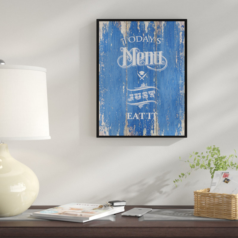 Todays menu Just Eat It - Reproduction d'art textuel sur toile encadrée, H 37 po x l 28 po x P 1,13 po