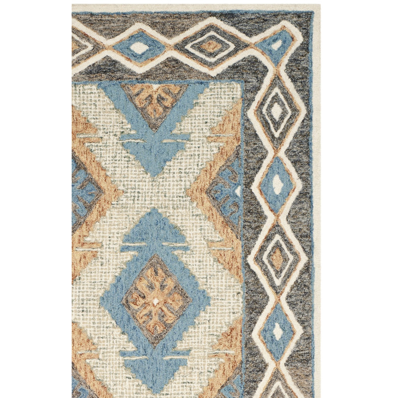 Tapis en laine touffeté à la main Sebrite Southwestern, Rectangle 8 pi x 10 pi
