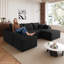 Canapé modulaire en velours côtelé 95 pouces