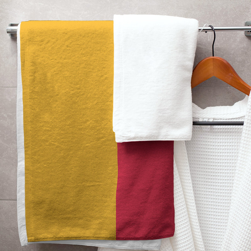 Bath Towel, Gold/Red