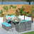 Wicker Patio Dining Set Umbrella Hole Included Square Table with Cushions Included-93913456-93913451