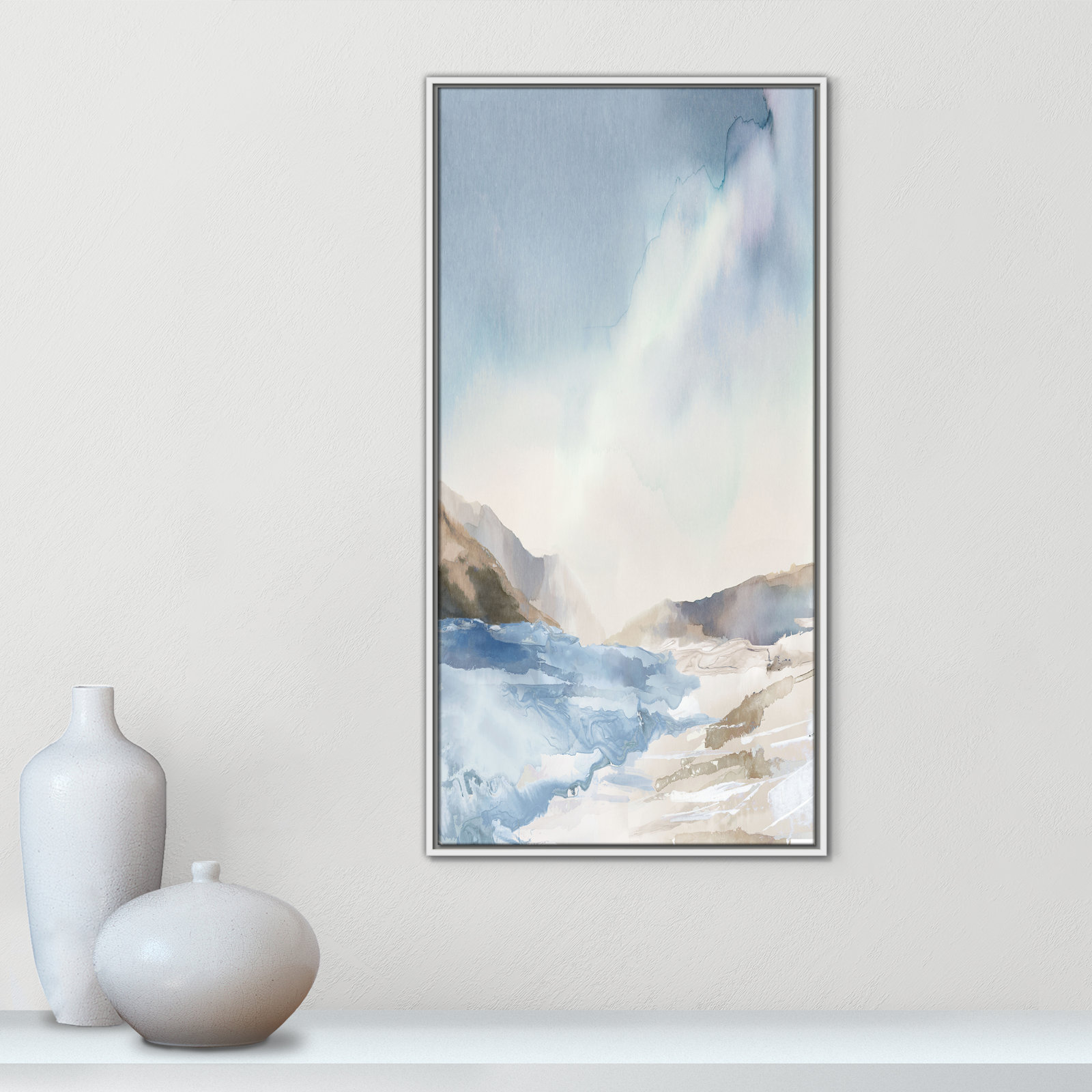 Coralie "Mystic Shores" Print, 41.5" H x 21.5" W, White