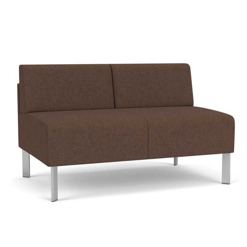 Causeuse sans accoudoirs Luxe Lounge, Acier argent, Café Archetype