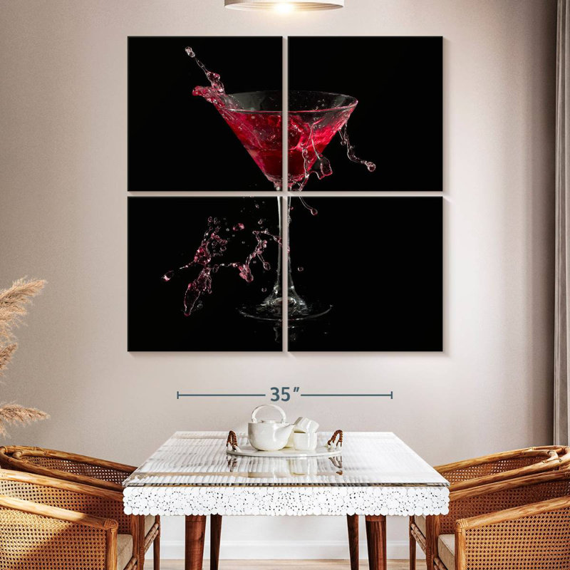 Yarlin Red Martini Splash, 50" H x 50" W