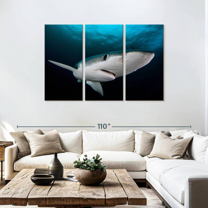 Brampt Underwater Blue Shark, 48" H x 74" W