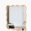 Décoration murale moderne en bois massif avec miroir carré ondulé 36 po x 36 po
