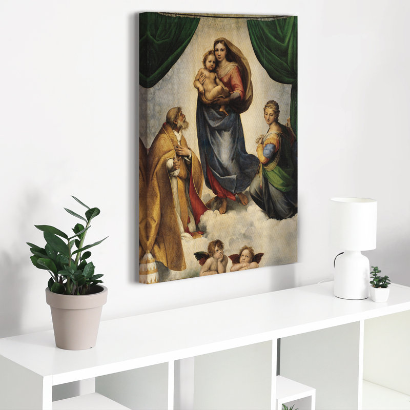 The Sistine Madonna by Raphael - No Frame Painting on Canvas, 60cm H x 40cm W x 2cm D