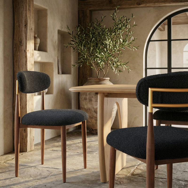 Velora Upholstered Dining Chair, Black