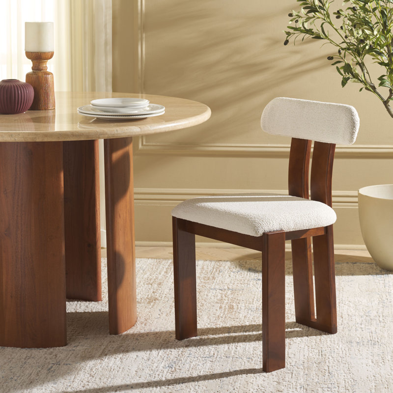 Chaise Thalle, Crème, crème, Noyer