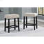 Ensemble de bar 3 pièces à hauteur de comptoir en faux marbre noir / beige, tabouret de siège capitonné avec repose-pieds, ensemble de bar de style contemporain