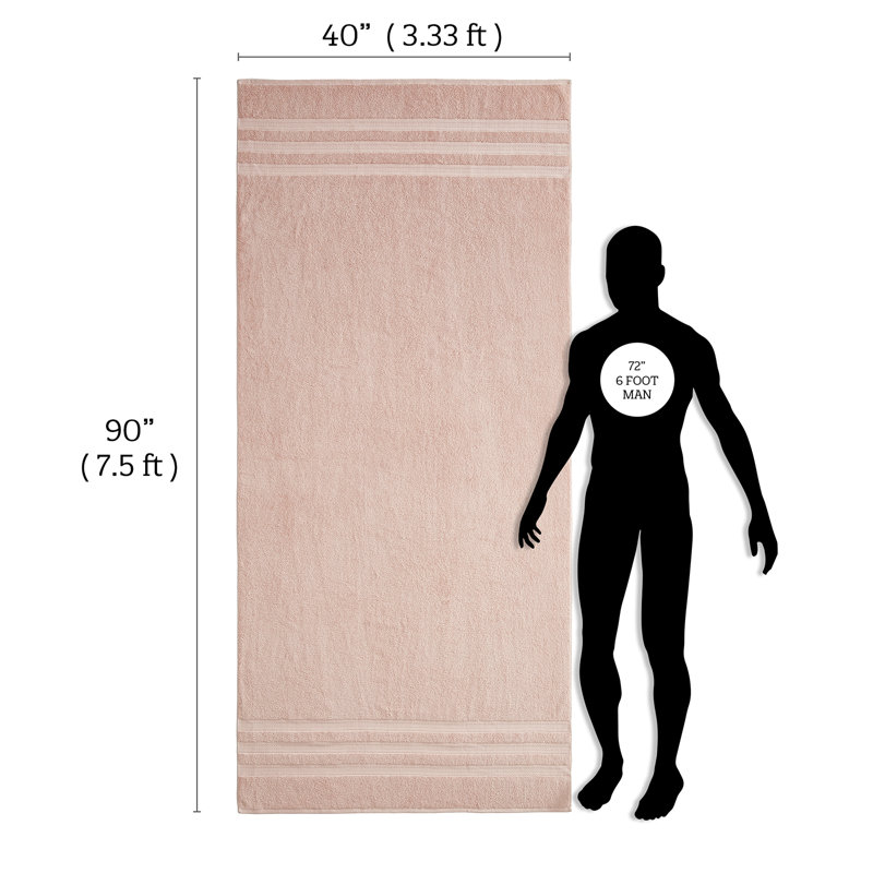 Très grande serviette de bain très grande taille 40 x 90 po, Rosé
