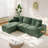 100-inch Corduroy L-shaped Sectional 3-person Modular Cloud Sofa-1225645216
