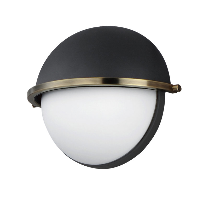 Duke Flush Mounted Sconce, Black/Weathered Brass
