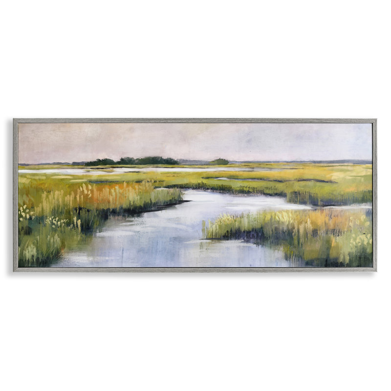 Art giclée sur les marais de Grassy, Estampe numérique Farmhouse, H 13 po x l 30 po