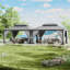 Pavillon de jardin en acier à toit rigide avec moustiquaire et toit ventilé-108053101-108053102