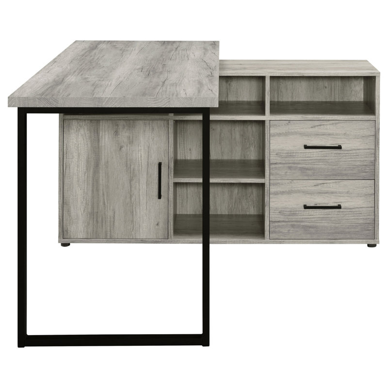 Bureau en L avec rangement Corrado Driftwood