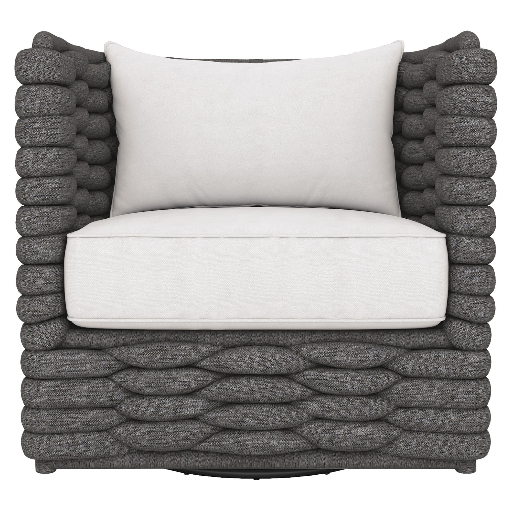 Bernhardt Wailea Outdoor Swivel Chair, Dark Gray