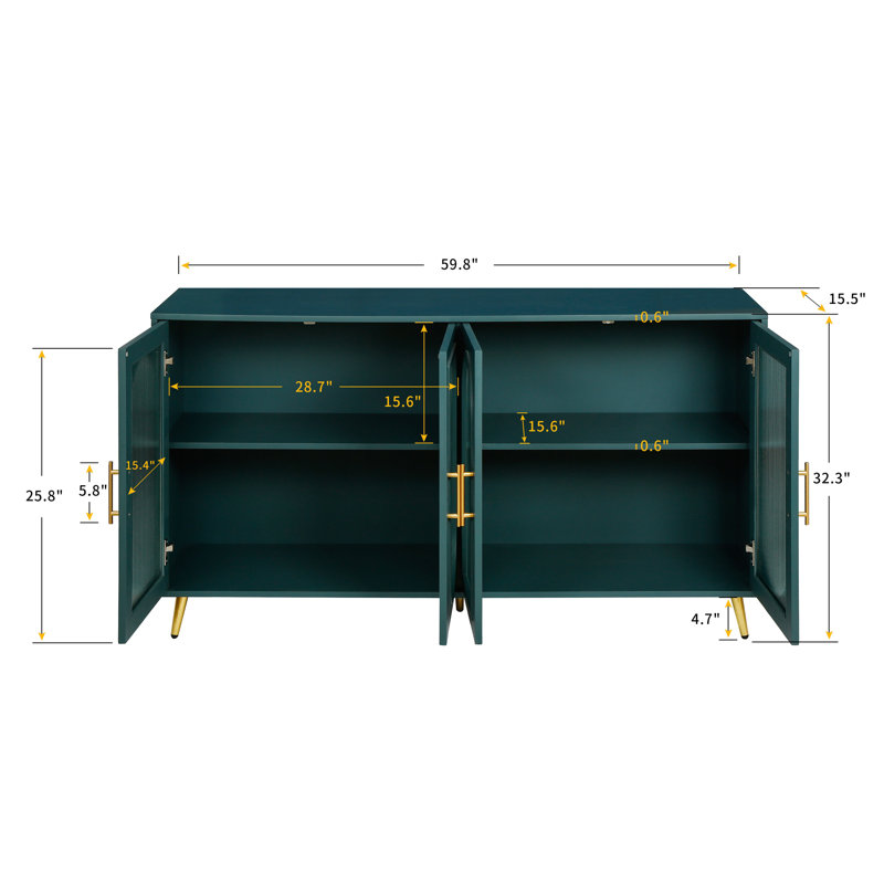 Jahvarni 59.8'' Console Table, Antique Blue